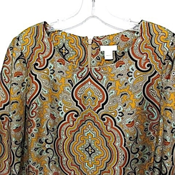 VTG J.CREW Paisley Tunic Dress, Size 6 - Picture 2 of 7